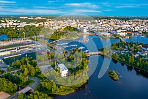 Panorama view of Finnish town Oulu