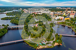 Panorama view of Finnish town Oulu