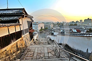 Panorama view form Mount Tsurugata in Kurashiki, Japan