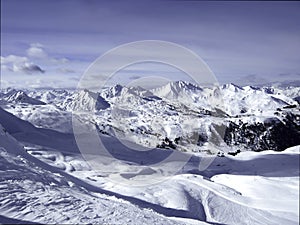 Panorama View of the French and Swiss Alpes