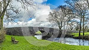 A panorama view of the Gelli bridge, that spans the River Syfynwy, Wales