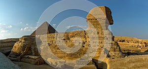 A panorama view of the Great Sphinx at Giza, Egypt