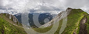 Panorama view Grubigstein mountain in Tyrol, Austria
