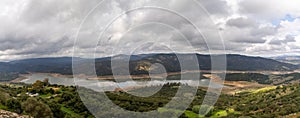 Panorama view of the Guadarranque Reservoir in the Alcornocales Nature Reserve in Andalusia photo
