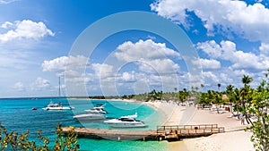 Panorama View of Harbor at Catalina Island in Dominican Republic photo