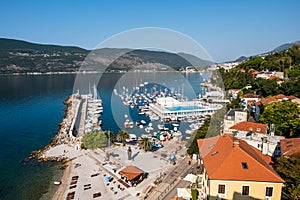 Panorama view on Herceg Novi port, Montenegro