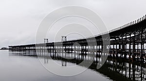 Panorama view of the historic Rio Tinto pier in Huelva photo