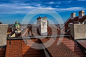 Panorama View From Hradcany Castle Over The City Prague In The Czech Republic