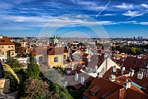 Panorama View From Hradcany Castle Over The City Prague In The Czech Republic