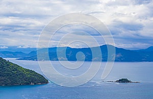 Panorama view from Ilha Grande to Angra dos Reis Brazil