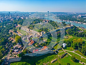 Panorama view of Kalemegdan fortress in Serbian capital Belgrade