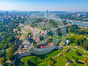 Panorama view of Kalemegdan fortress in Serbian capital Belgrade