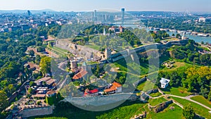 Panorama view of Kalemegdan fortress in Serbian capital Belgrade