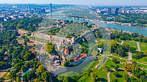 Panorama view of Kalemegdan fortress in Serbian capital Belgrade