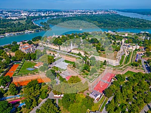 Panorama view of Kalemegdan fortress in Serbian capital Belgrade