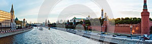 Panorama: View of the Kremlin and Sofia embankments from the Bolshoi Moskvoretsky bridge