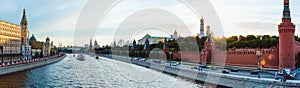 Panorama: View of the Kremlin and Sofia embankments from the Bolshoi Moskvoretsky bridge photo