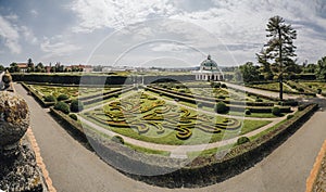 Panorama view of the Kromeriz Kvetna Garden, Czech republic