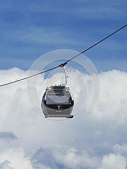 Panorama view of La Paz urban city metropolis Teleferico cable car gondola Bolivia South America