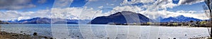 panorama view of lake wanaka one most popular traveling destination in southland new zealand