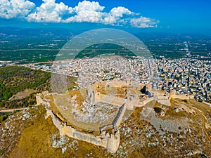 Panorama view of Larissa castle near Greek town Argos