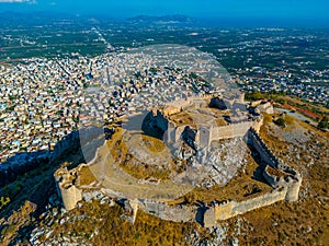 Panorama view of Larissa castle near Greek town Argos