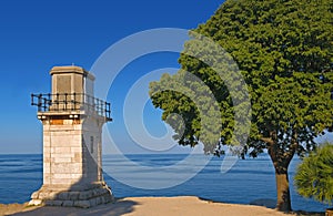 Panorama view lighthouse and Adriatic Sea in Rovinj, Croatia