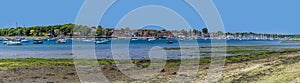 A panorama view at low tide across the River Hamble