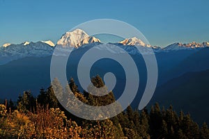 Panorama view of the majestic of himalayan mountain, Nepal