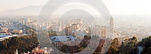 Panorama view of Malaga city, Spain