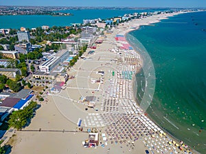 Panorama view of Mamaia beach in Romania