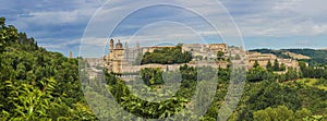 Panorama view of medieval castle in Urbino