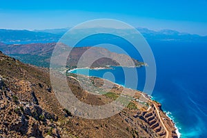 Panorama view of Mirabello bay at Greek island Crete