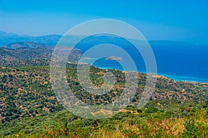 Panorama view of Mirabello bay at Greek island Crete