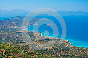 Panorama view of Mirabello bay at Greek island Crete