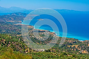 Panorama view of Mirabello bay at Greek island Crete