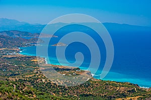 Panorama view of Mirabello bay at Greek island Crete