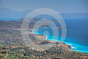 Panorama view of Mirabello bay at Greek island Crete