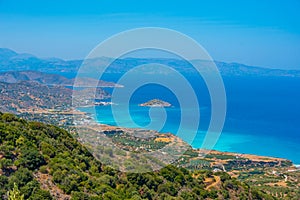 Panorama view of Mirabello bay at Greek island Crete