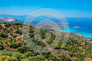 Panorama view of Mirabello bay at Greek island Crete