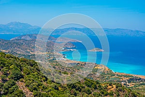 Panorama view of Mirabello bay at Greek island Crete