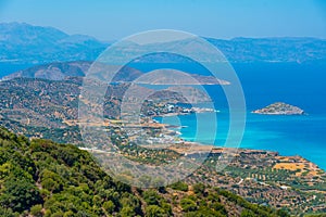 Panorama view of Mirabello bay at Greek island Crete