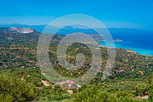 Panorama view of Mirabello bay at Greek island Crete