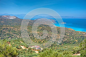 Panorama view of Mirabello bay at Greek island Crete