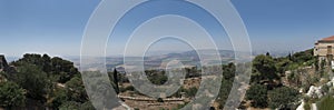 Panorama view from mount tabor, israel photo