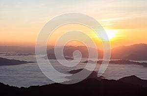 A panorama view of mountain in morning