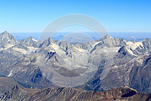 Panorama view with mountain Zinalrothorn in Pennine Alps, Switzerland