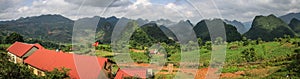 Panorama view on the mountains around cao bang, cao bang province, North Vietnam