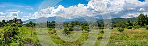 Panorama view of mountains near the Chiang Mai city, Thailand. Summer day