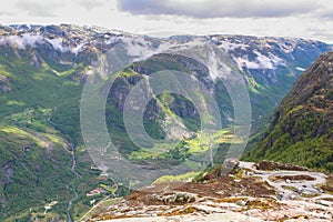 Panorama view of mountains in Norway